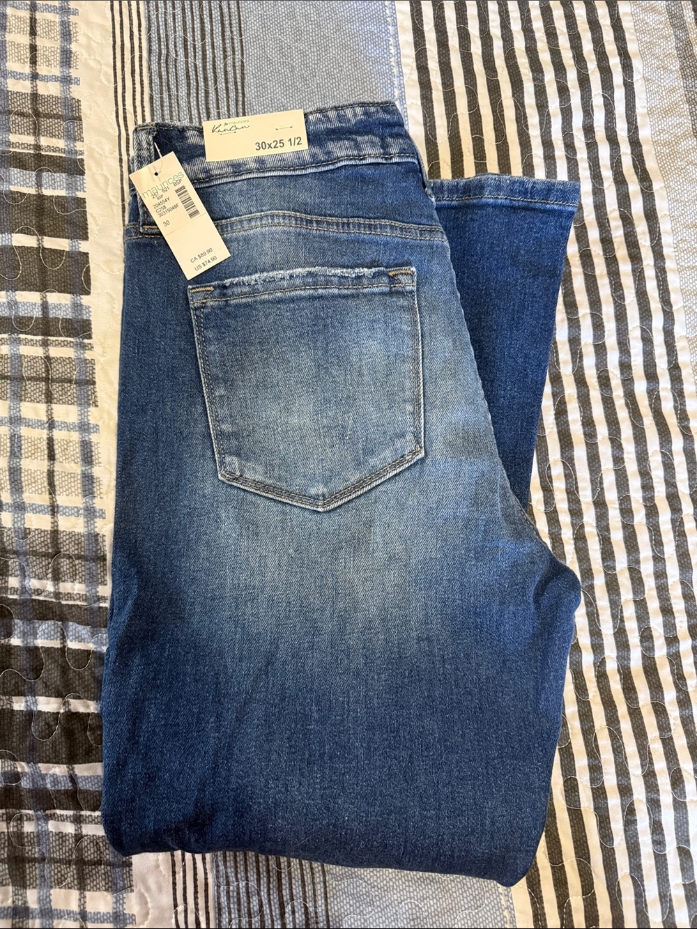 KanCan Women's Ankle Crop Capri Jeans in Medium Blue Wash